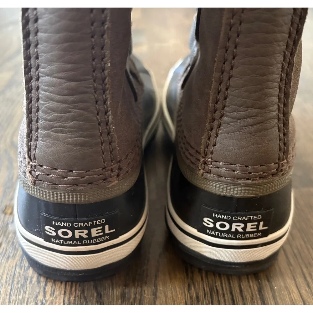 Sorel Joan of Arctic Brown Black Waterproof Winter Snow Boots Womens Size 5